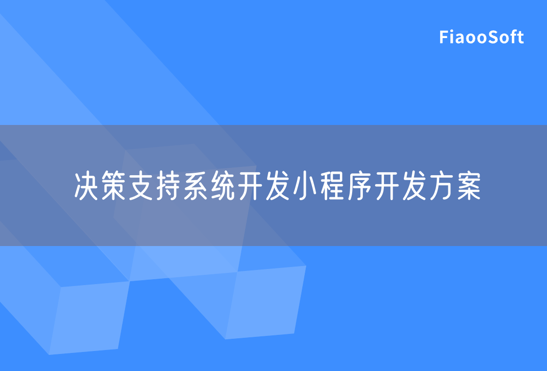 决策支持系统开发小程序开发方案